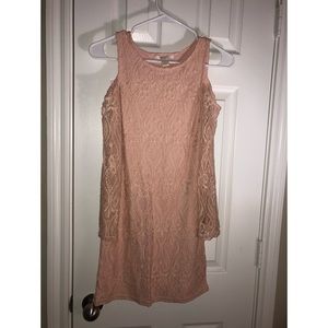 Forever 21 Blush Pink Lace Dress - Size: Small